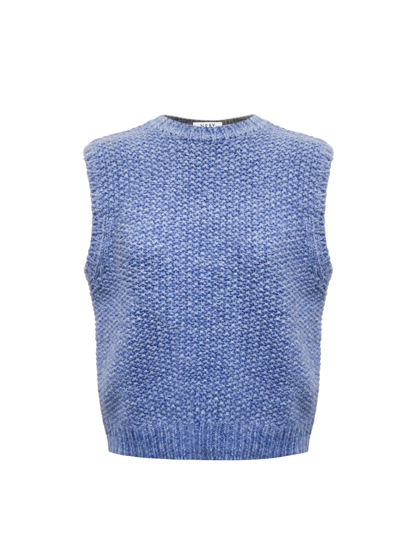 Mariah alpaca blend moss stitch tank - Heathered Blue