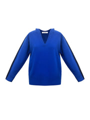 Saffron merino cashmere hooded sweater - Lapis Blue / Navy