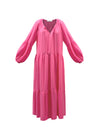 Iris gauze linen dress - Bright Pink