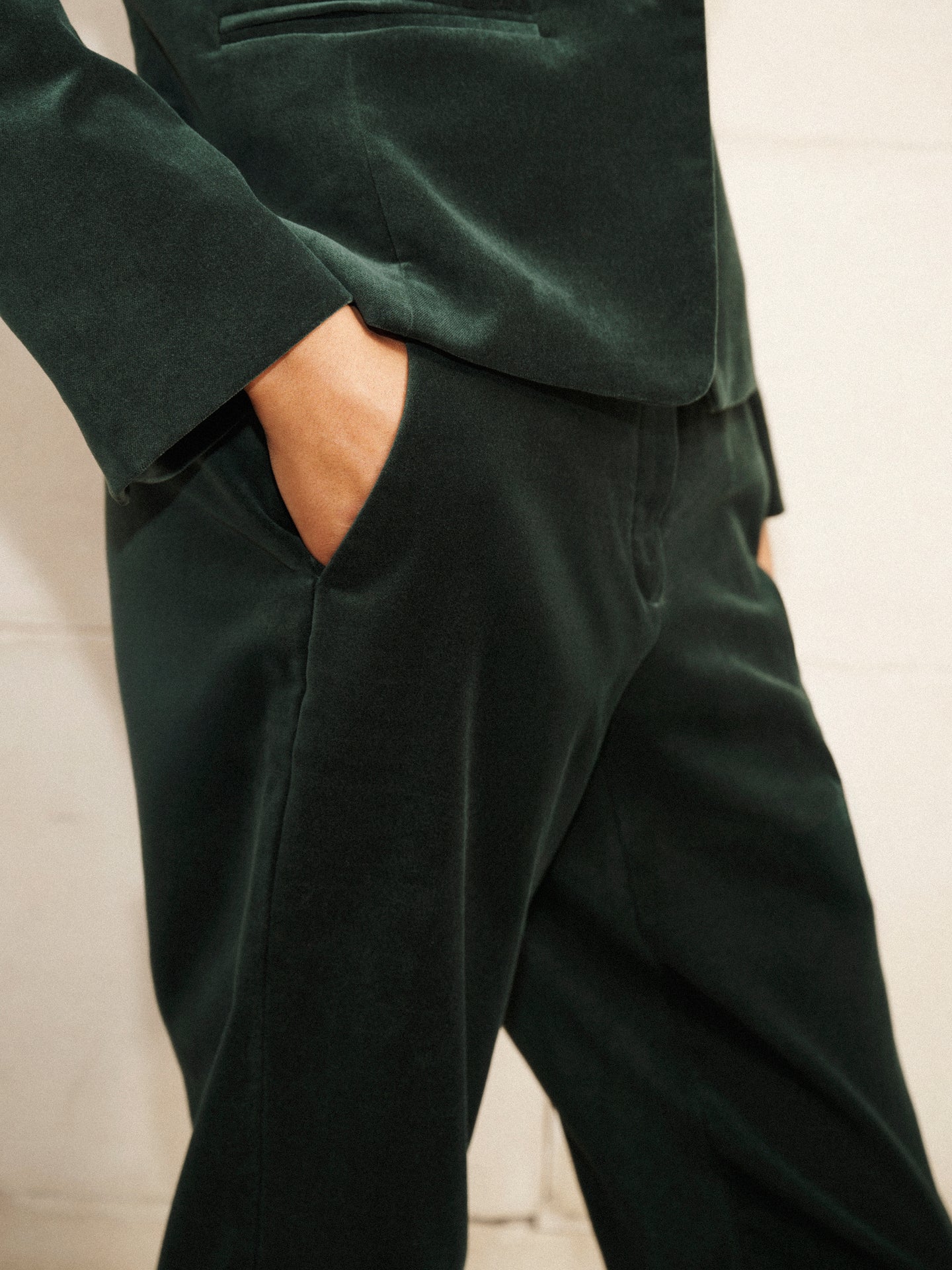 Imogen cotton velvet trouser - Forest Green