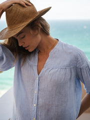 Indie gauze linen shirt - Pale blue | NRBY Clothing