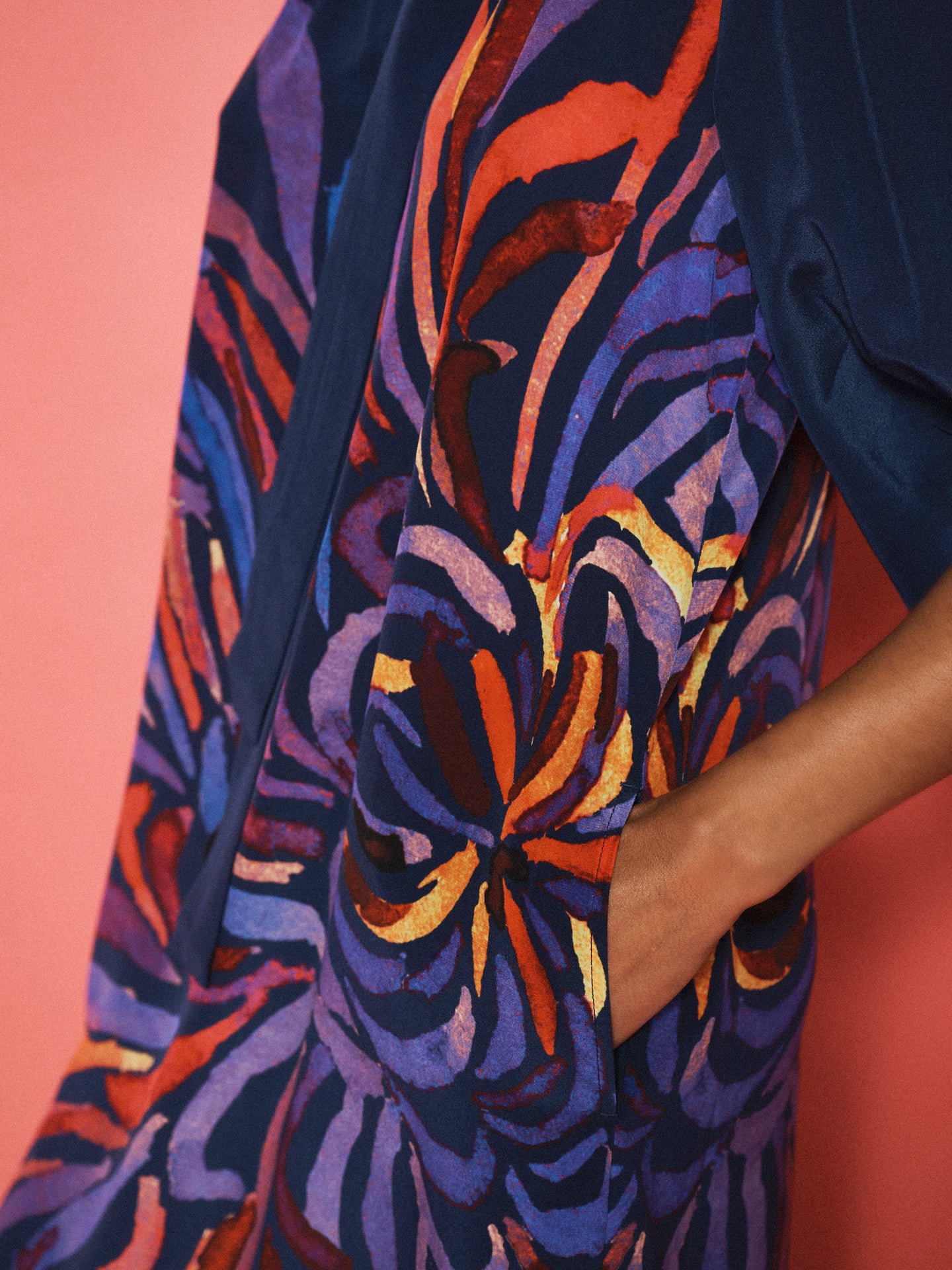 Ines silk firework print maxi dress