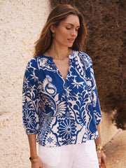 Izzy silk tile print top | NRBY Clothing