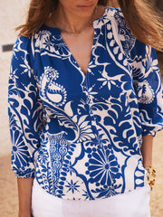 Izzy silk tile print top | NRBY Clothing