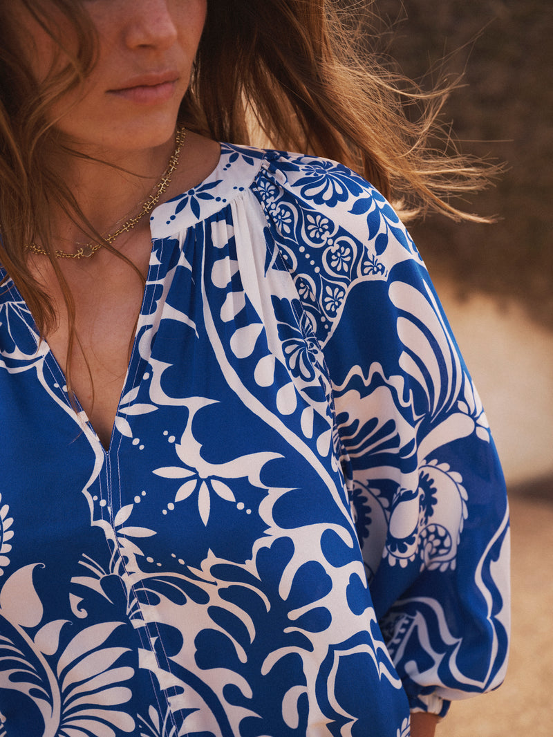Izzy silk tile print top | NRBY Clothing