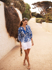 Izzy silk tile print top | NRBY Clothing