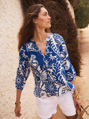 Izzy silk tile print top | NRBY Clothing