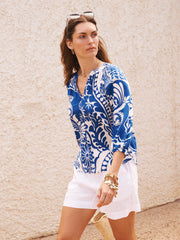 Izzy silk tile print top | NRBY Clothing