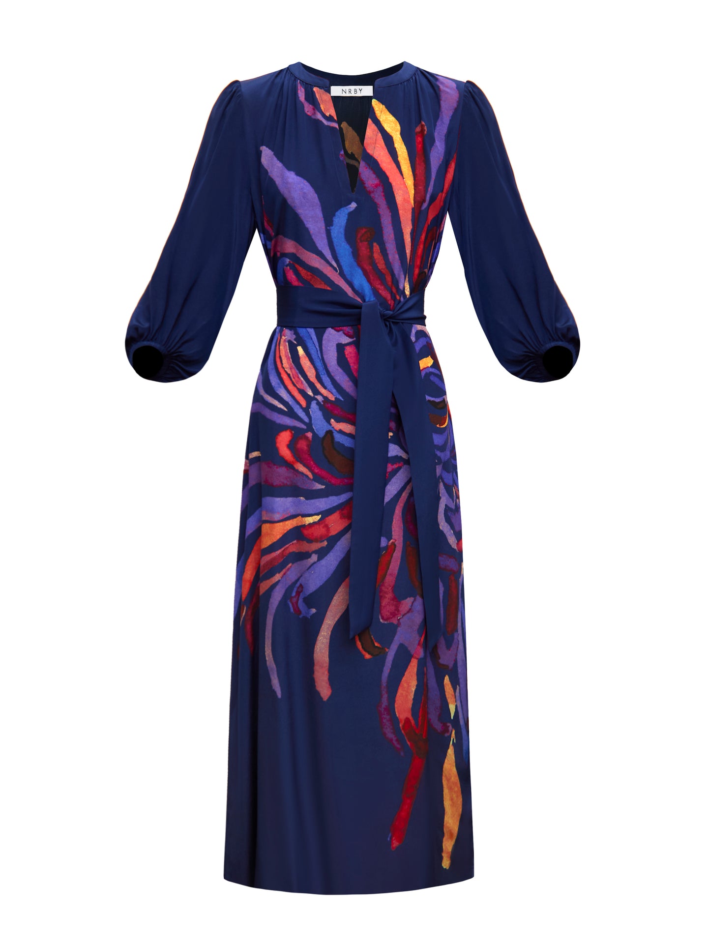 Ines silk firework print maxi dress