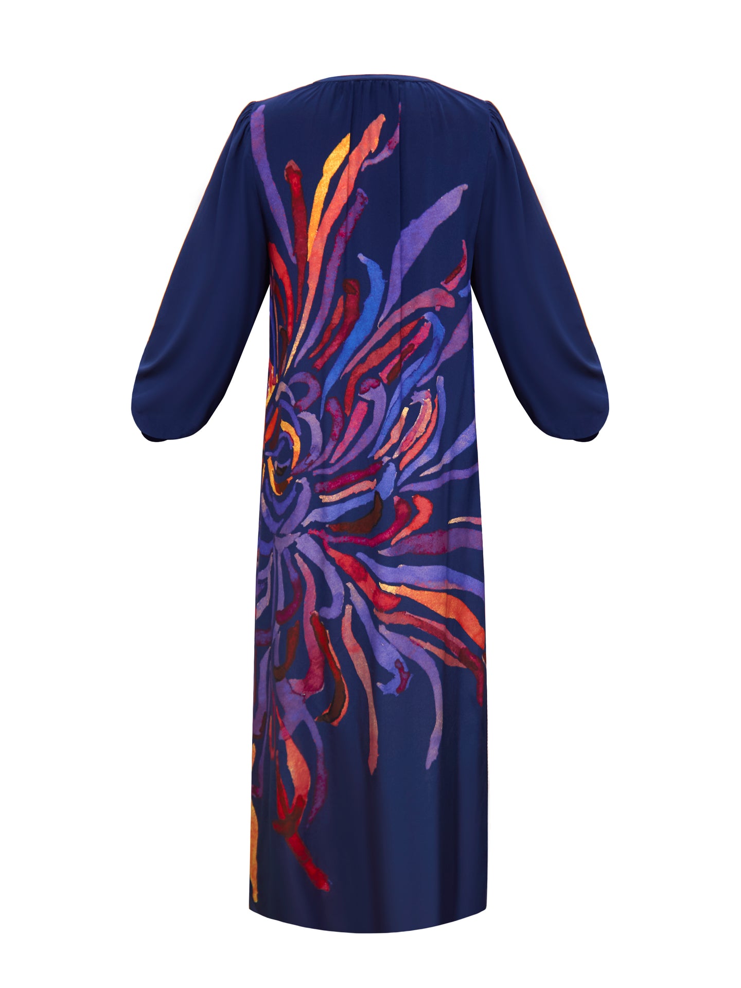 Ines silk firework print maxi dress