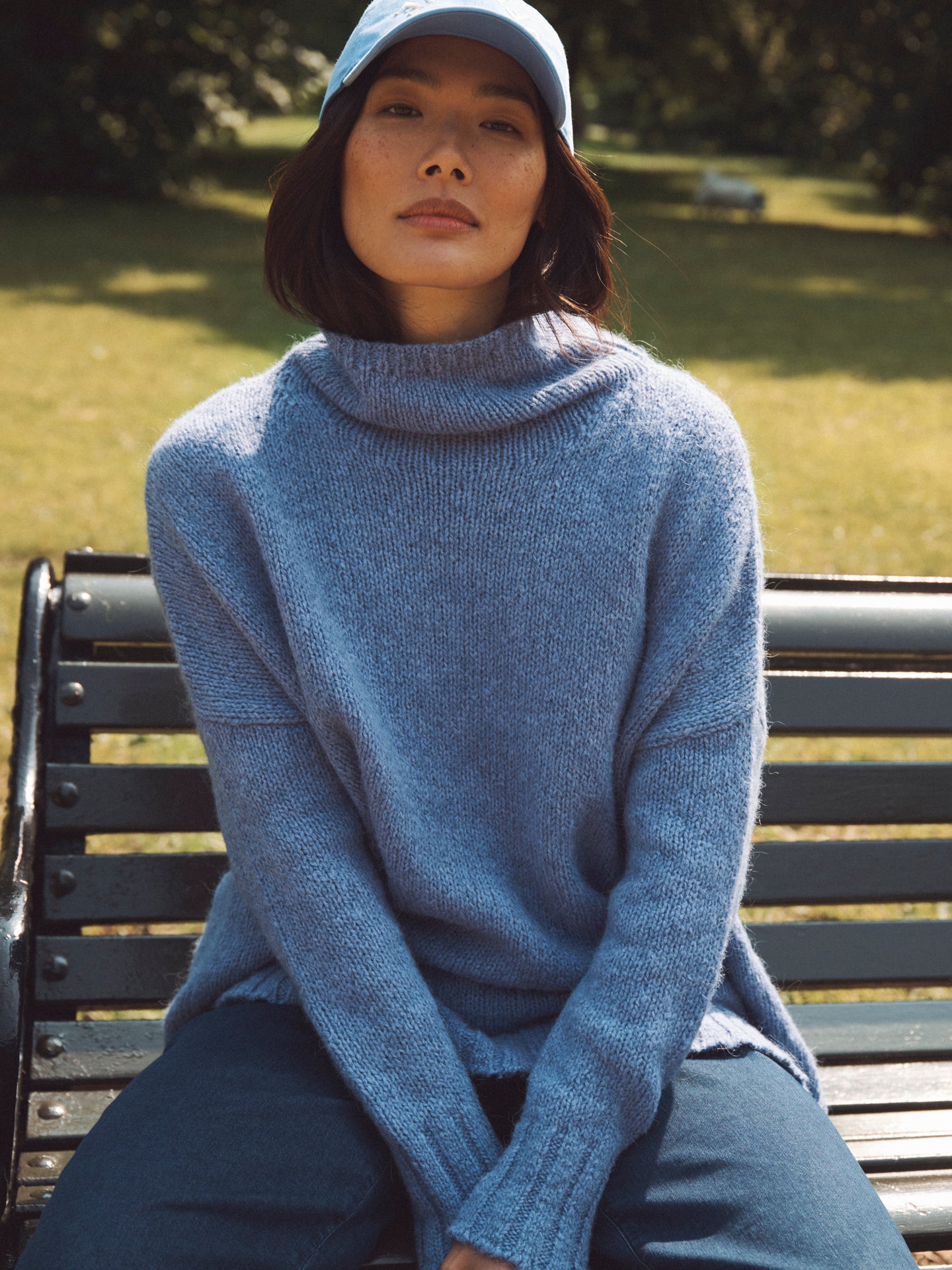 Jana alpaca blend sweater - Mid Denim Blue