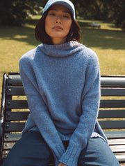 Jana alpaca blend sweater - Mid Denim Blue