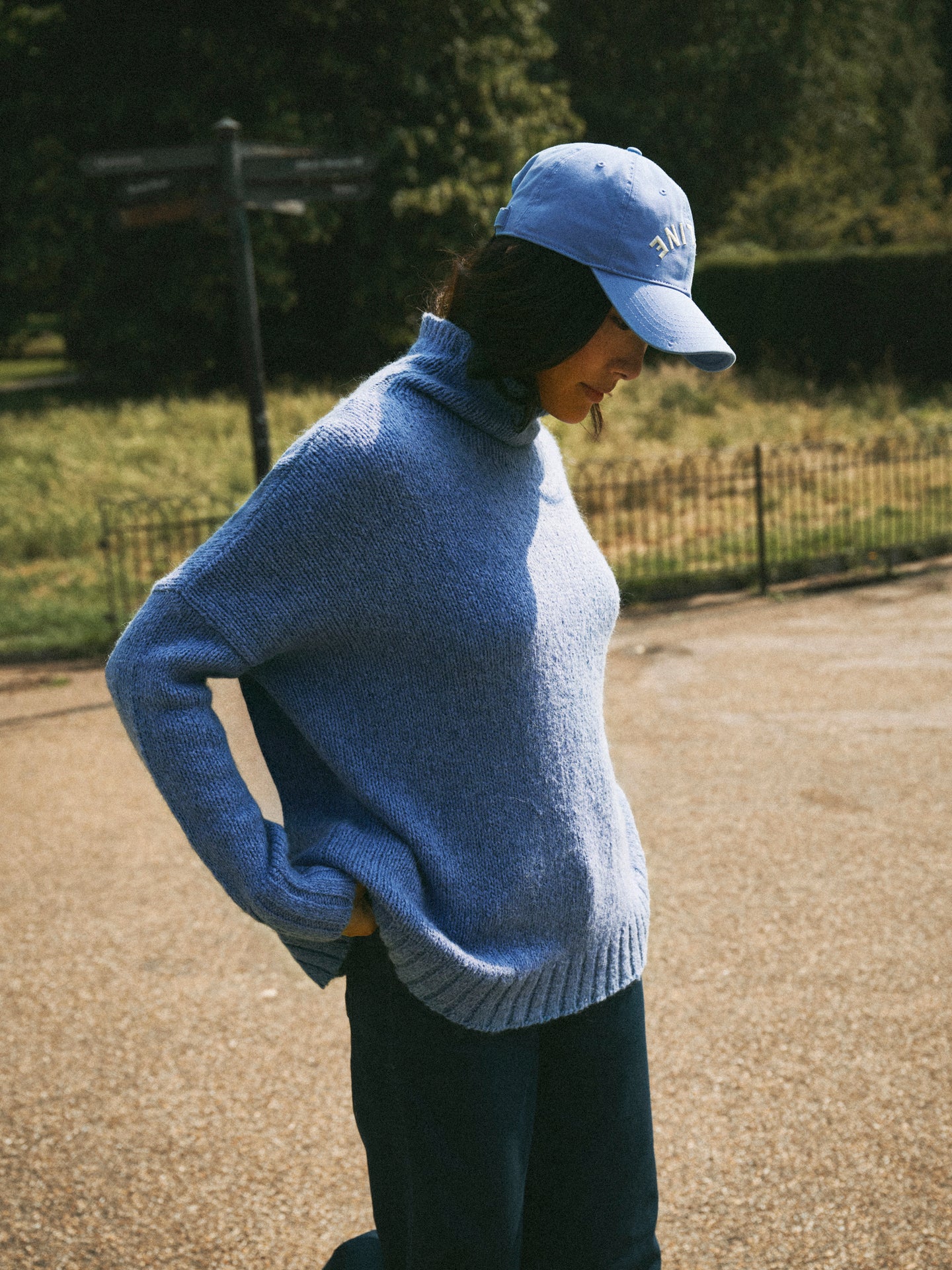 Jana alpaca blend sweater - Mid Denim Blue