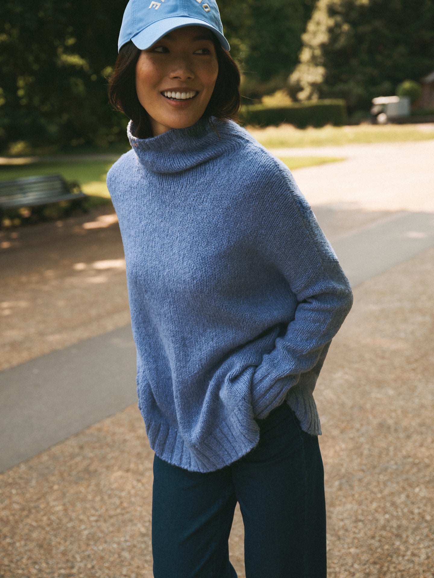 Jana alpaca blend sweater - Mid Denim Blue