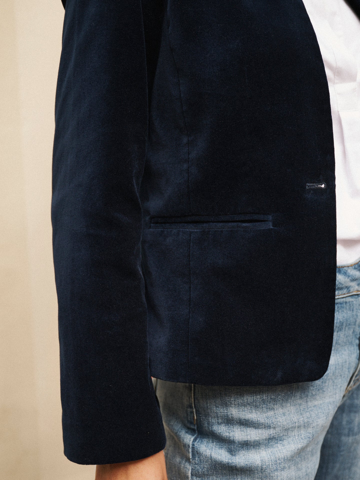 Jay cotton velvet jacket - Dark Navy