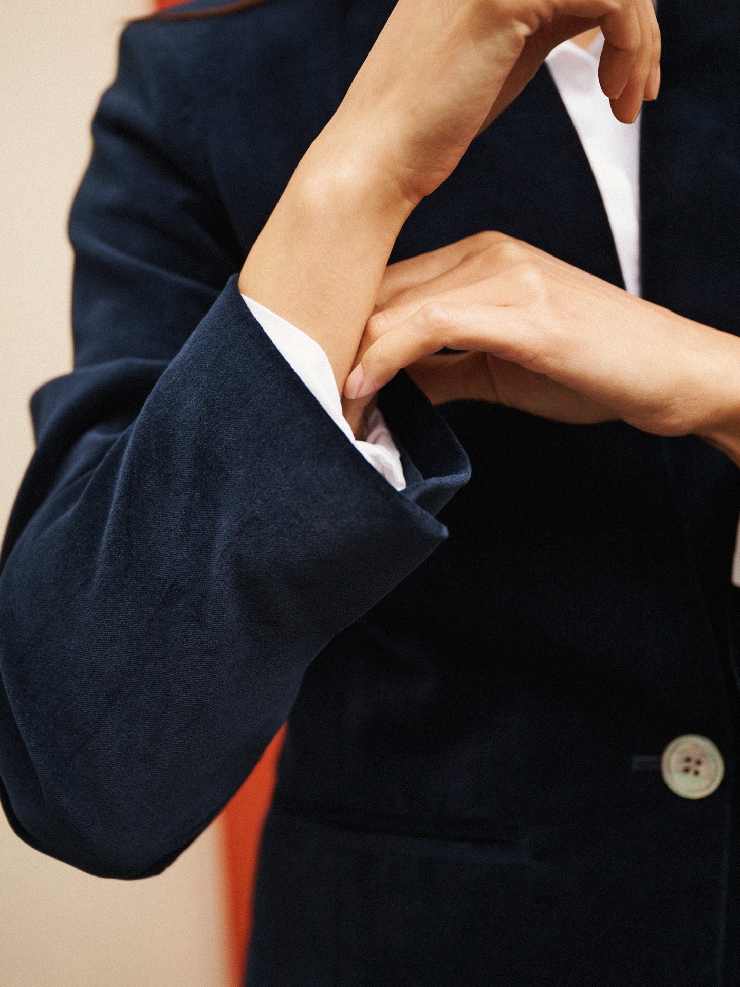 Jay cotton velvet jacket - Dark Navy