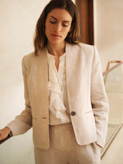 Jay lightweight linen jacket - Oyster