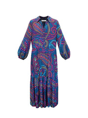 Jemima silk star paisley dress