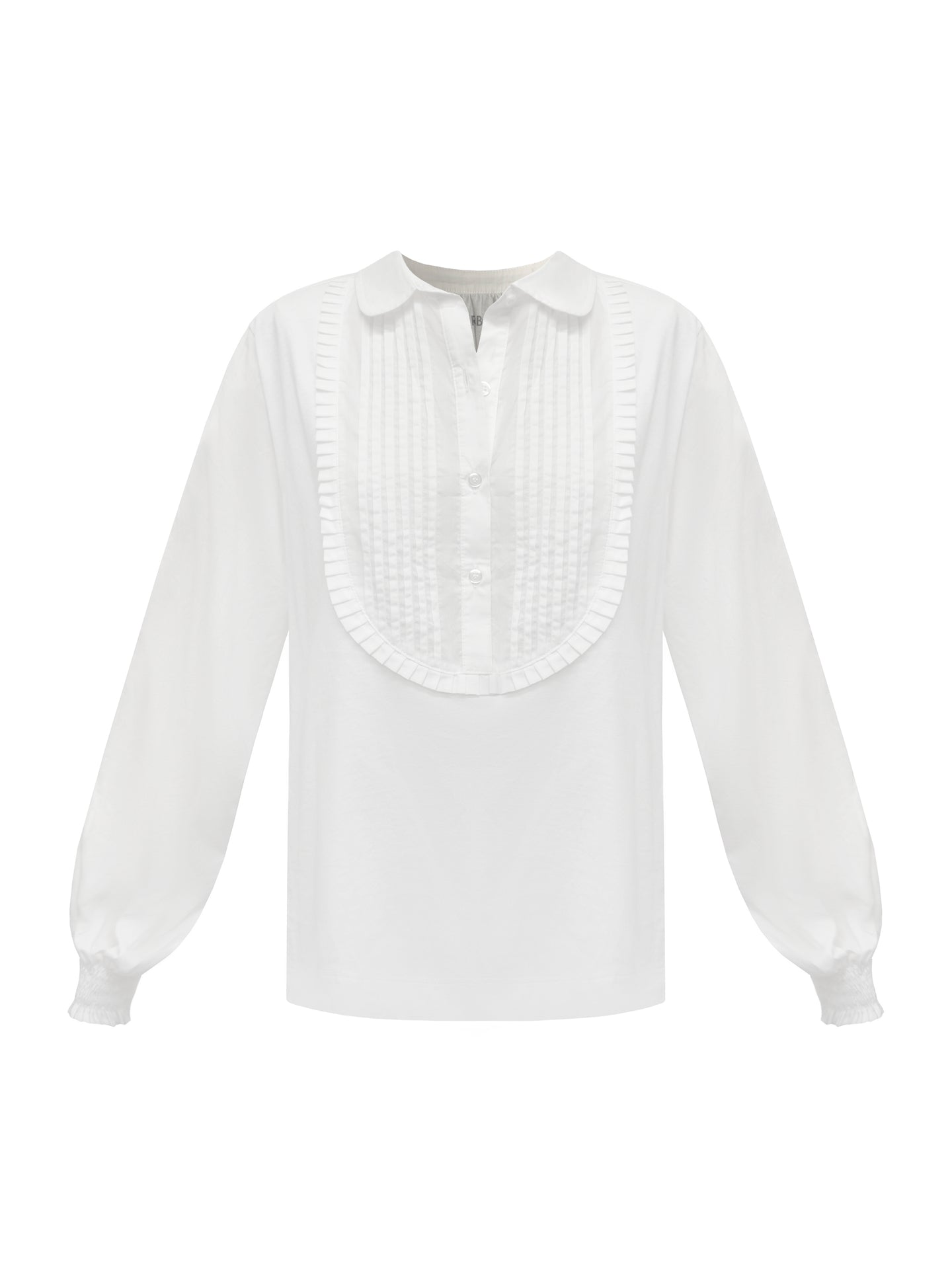 Jenna cotton pleated shirt - White