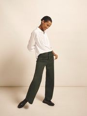 Jenna cotton pleated shirt - White