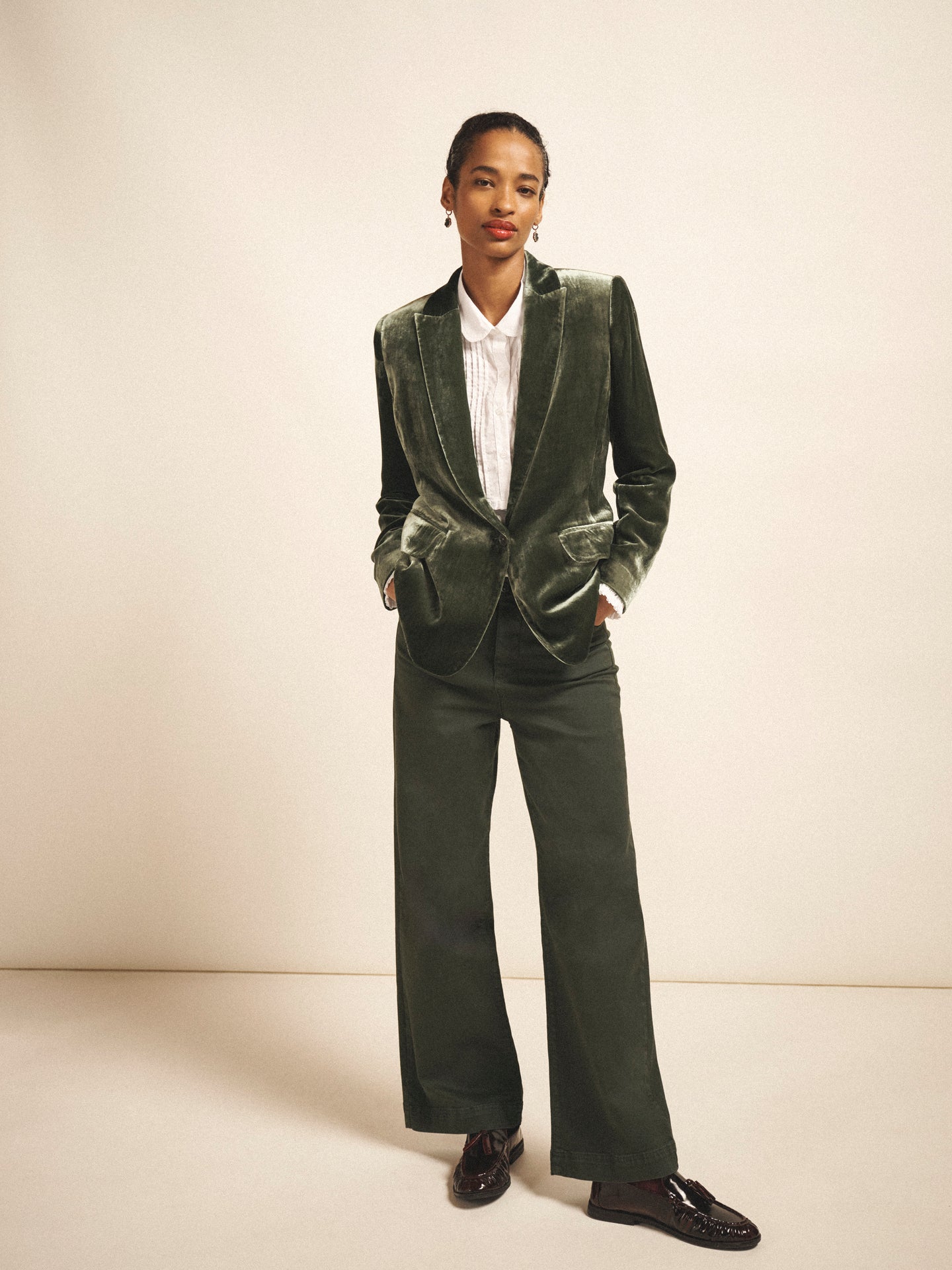 Jenna cotton pleated shirt - White