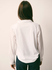 Jenna cotton swiss dot shirt - White | NRBY Clothing