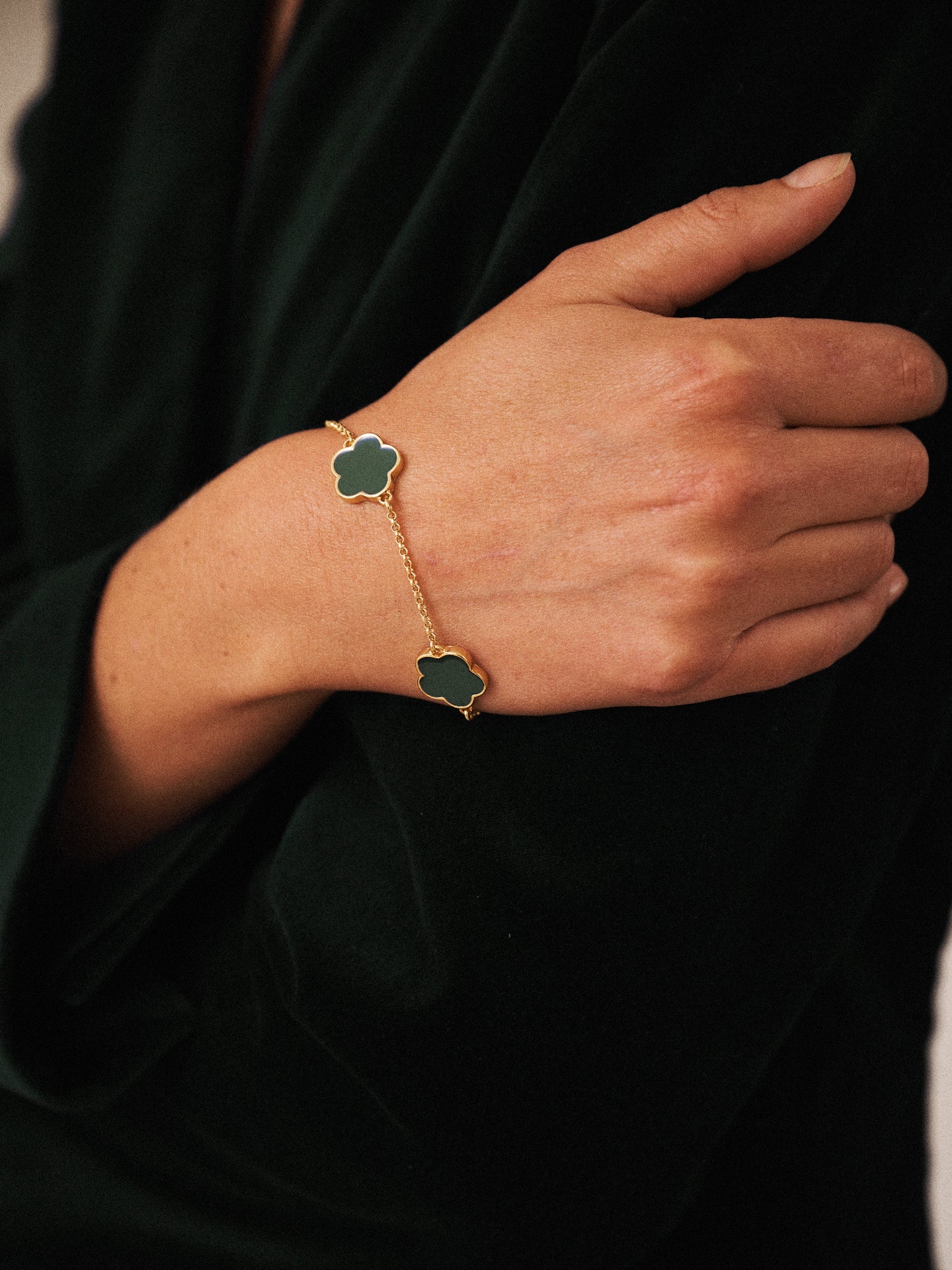 Khaki Flower Bracelet