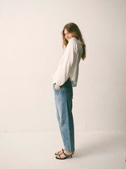 Joely silk satin shirt - Ivory | NRBY Clothing