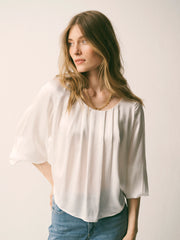 Joely silk satin shirt - Ivory | NRBY Clothing