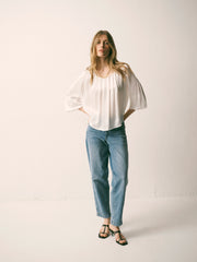Joely silk satin shirt - Ivory | NRBY Clothing