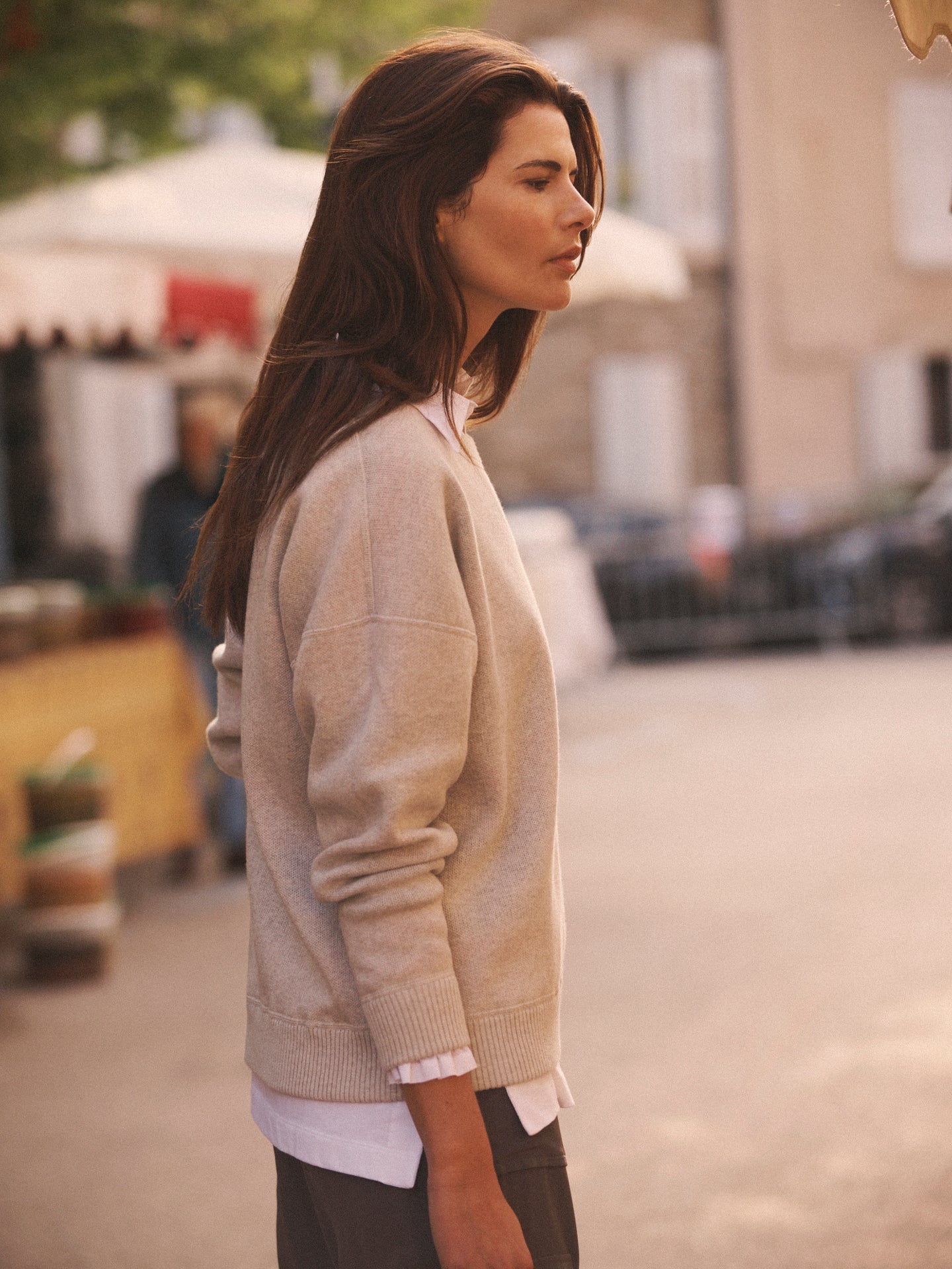 JoJo reversible cotton cashmere sweater - Tonal Multistripe / Grey