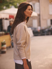 JoJo reversible cotton cashmere sweater - Tonal Multistripe / Grey