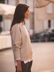 JoJo reversible cotton cashmere sweater - Tonal Multistripe / Grey
