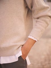 JoJo reversible cotton cashmere sweater - Tonal Multistripe / Grey