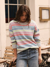 JoJo reversible cotton cashmere sweater - Multistripe / Grey