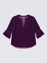 Julietta silk blend velvet top - Crushed berry | NRBY Clothing
