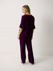 Julietta silk blend velvet top - Crushed berry | NRBY Clothing