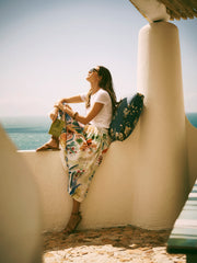 Juliette silk scenic print skirt | NRBY Clothing