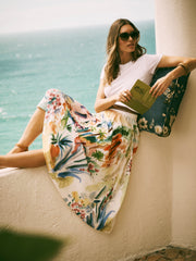 Juliette silk scenic print skirt | NRBY Clothing