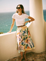 Juliette silk scenic print skirt | NRBY Clothing