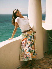 Juliette silk scenic print skirt | NRBY Clothing