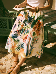 Juliette silk scenic print skirt | NRBY Clothing