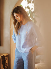 Julie linen top - Chambray Blue