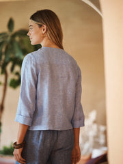 Julie linen top - Chambray Blue