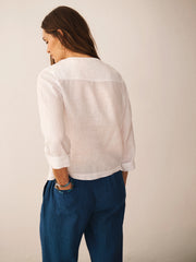 Julie linen top - Solid White