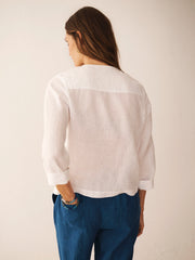 Julie linen top - Solid White
