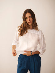Julie linen top - Solid White