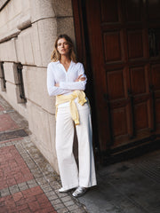 Ash denim wide leg jean - White