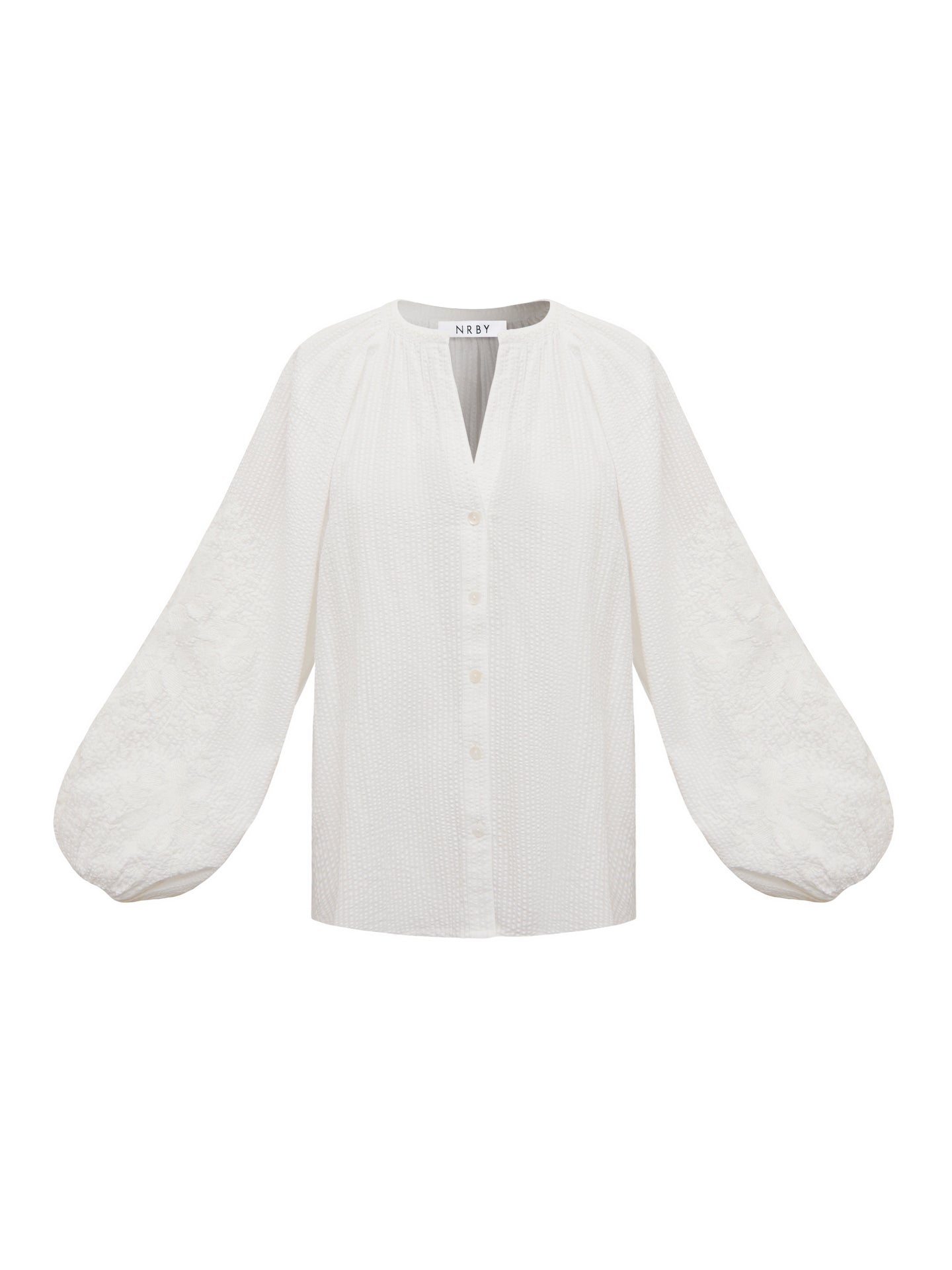 Jaya cotton embroidered shirt - White