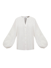 Jaya cotton embroidered shirt - White